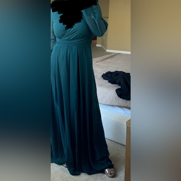 Baltic Born Hunter green chiffon maxi dress size small - Picture 7 of 7